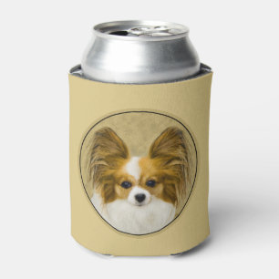 Papillon (Hound Tri) Painting - Original Dog Art Can Cooler