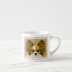 Papillon (Hound Tri) Painting - Original Dog Art Espresso Cup