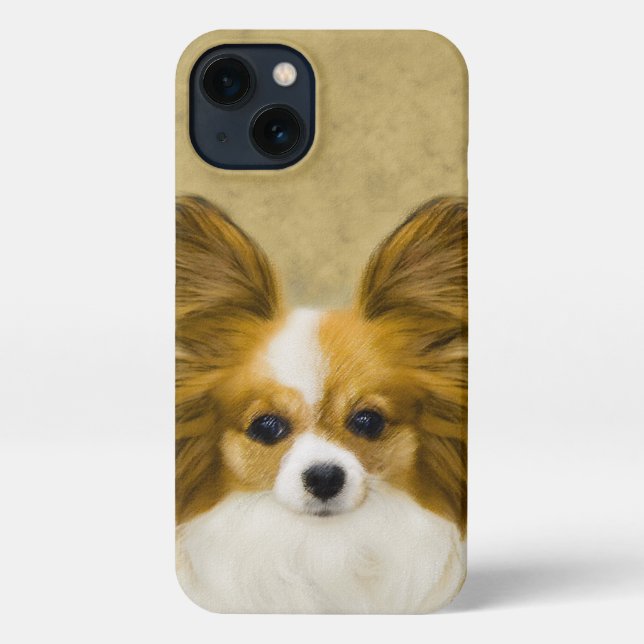 Papillon (Hound Tri) Painting - Original Dog Art iPhone Case (Back)