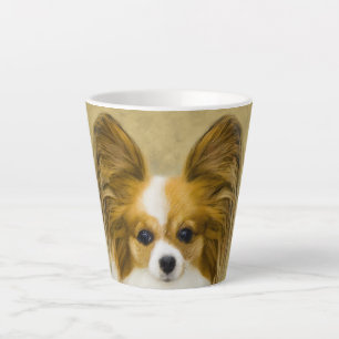 Papillon (Hound Tri) Painting - Original Dog Art Latte Mug