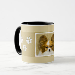 Papillon (Hound Tri) Painting - Original Dog Art Mug