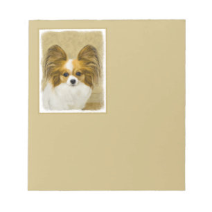 Papillon (Hound Tri) Painting - Original Dog Art Notepad