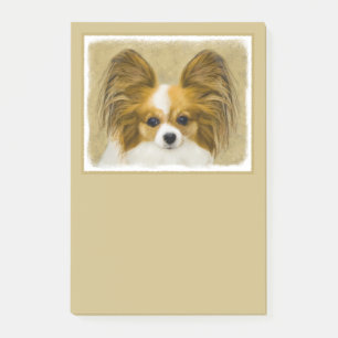 Papillon (Hound Tri) Painting - Original Dog Art Post-it Notes