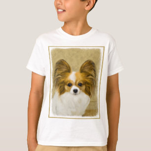 Papillon (Hound Tri) Painting - Original Dog Art T-Shirt