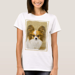 Papillon (Hound Tri) Painting - Original Dog Art T-Shirt