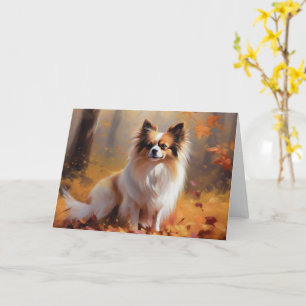 Papillon in Autumn Leaves Fall Inspire  Card