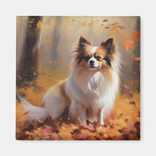Papillon in Autumn Leaves Fall Inspire  Magnet