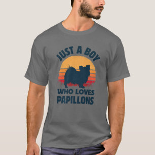 Papillon Just A Boy Who Loves Continental Toy Span T-Shirt