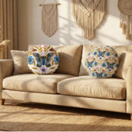 Papillon Kaleidoscope Round Cushion