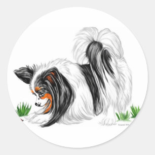 Papillon Lady Bug Dreams Classic Round Sticker