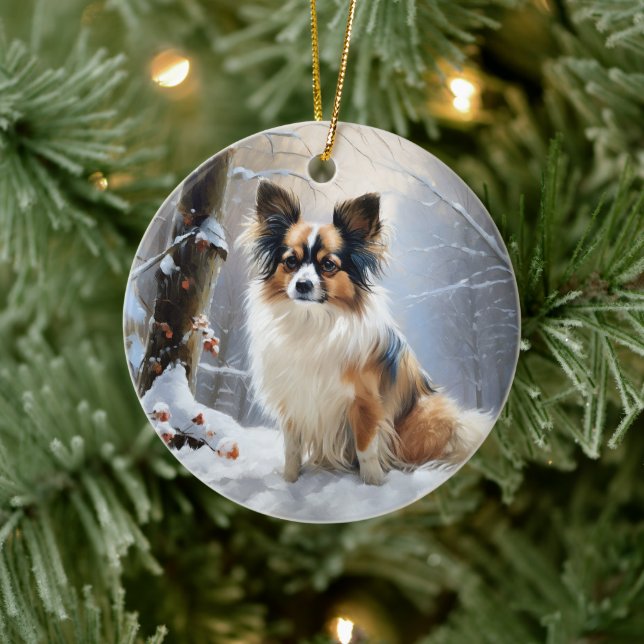 Papillon Let It Snow Christmas  Ceramic Tree Decoration (Tree)