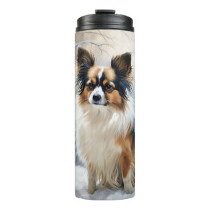 Papillon Let It Snow Christmas Thermal Tumbler