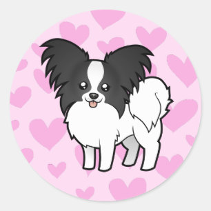 Papillon Love Classic Round Sticker