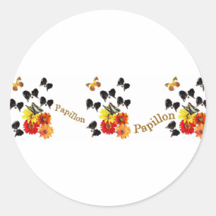 Papillon Lovers Gifts Classic Round Sticker