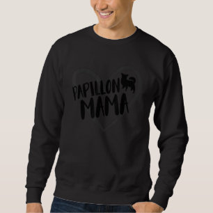 Papillon Mama Heart Funny Papillon Owner Dog Mum Sweatshirt