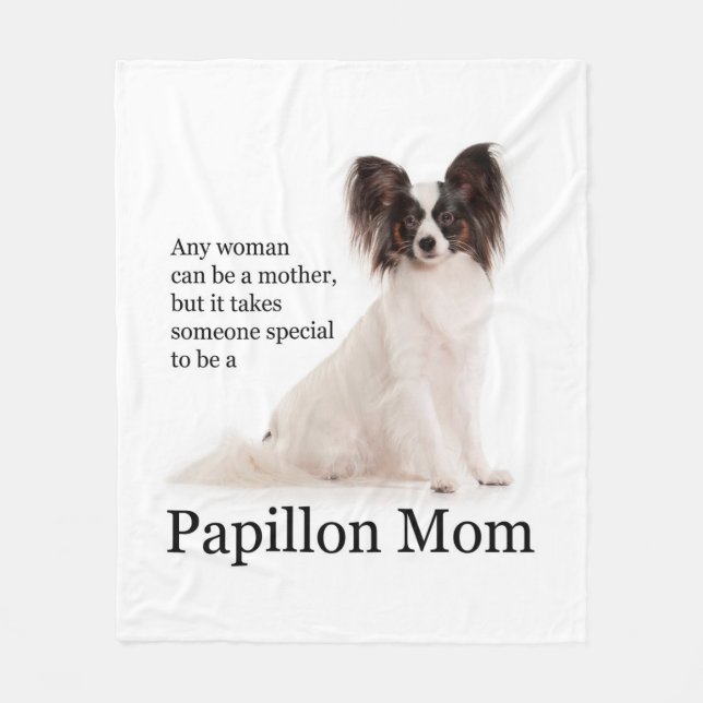 Papillon Mum Fleece Blanket (Front)