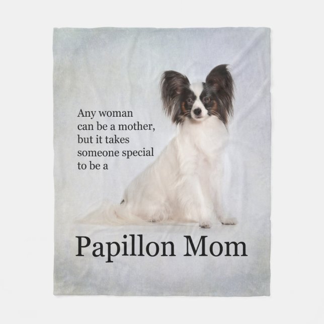 Papillon Mum Fleece Blanket (Front)