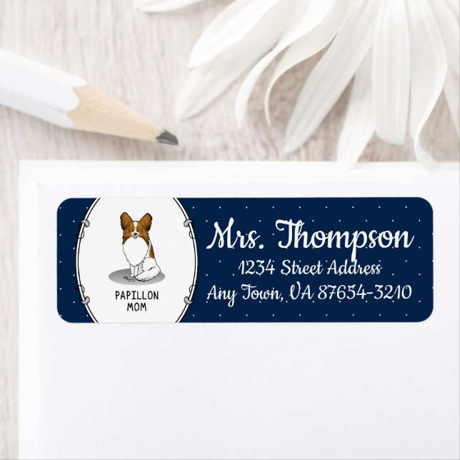Papillon Mum Pap Mum (white & sable) Cute Dog Mum (Insitu)