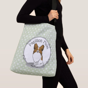 Papillon Mum Pap Mum (white & sable) Cute Dog Mum Crossbody Bag