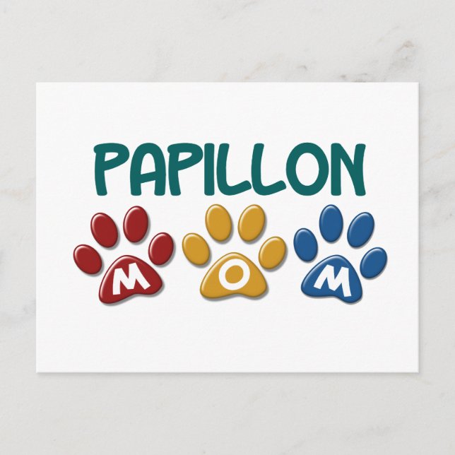 PAPILLON Mum Paw Print 1 Postcard (Front)