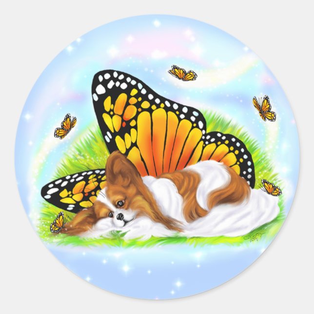 Papillon Mystical Monarch Classic Round Sticker (Front)