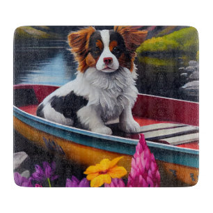Papillon on a Paddle: A Scenic Adventure Cutting Board