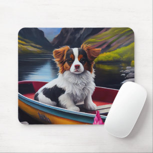 Papillon on a Paddle: A Scenic Adventure Mouse Mat