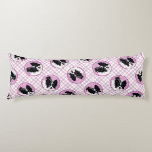 Papillon Painting Black and White Original Dog Art Body Cushion