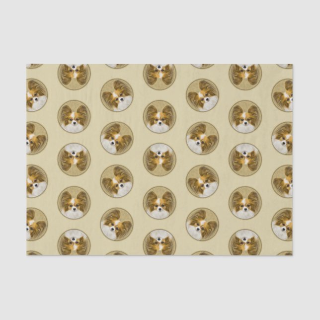 Papillon Painting Lemon and White Original Dog Art Tissue Paper (Front)