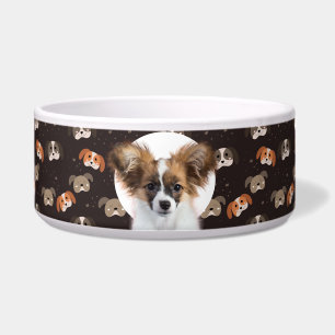 Papillon Personalised Photo & Name Dog Bowl