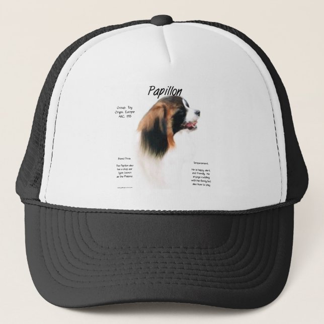 Papillon (Phalene) History Design Trucker Hat (Front)