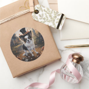 Papillon Pumpkins Halloween Scary Classic Round Sticker