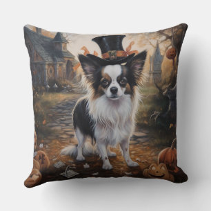 Papillon Pumpkins Halloween Scary  Cushion