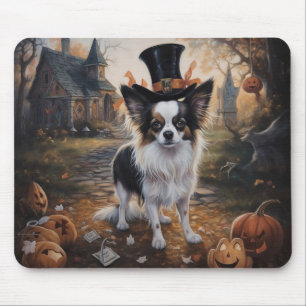 Papillon Pumpkins Halloween Scary Mouse Mat