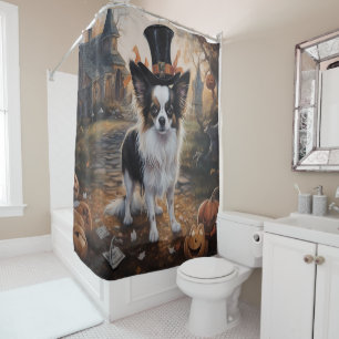 Papillon Pumpkins Halloween Scary  Shower Curtain