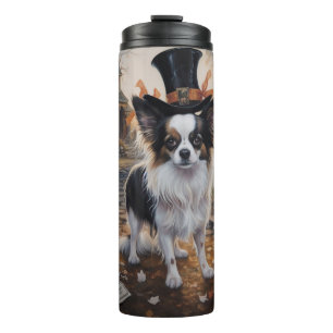Papillon Pumpkins Halloween Scary Thermal Tumbler