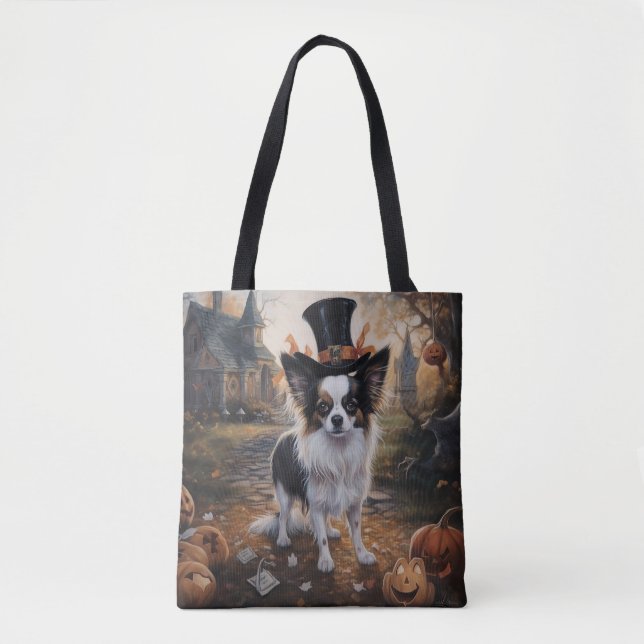 Papillon Pumpkins Halloween Scary  Tote Bag (Front)