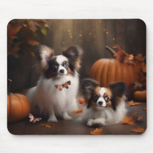 Papillon Puppy Autumn Delight Pumpkin Mouse Mat