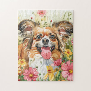 Papillon Puzzle – Watercolor Dog Art