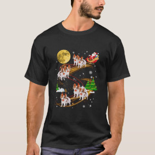 Papillon Reindeer Christmas Dog Riding Santa Xmas T-Shirt