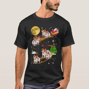 Papillon Reindeer Christmas Dog Riding Santa Xmas T-Shirt