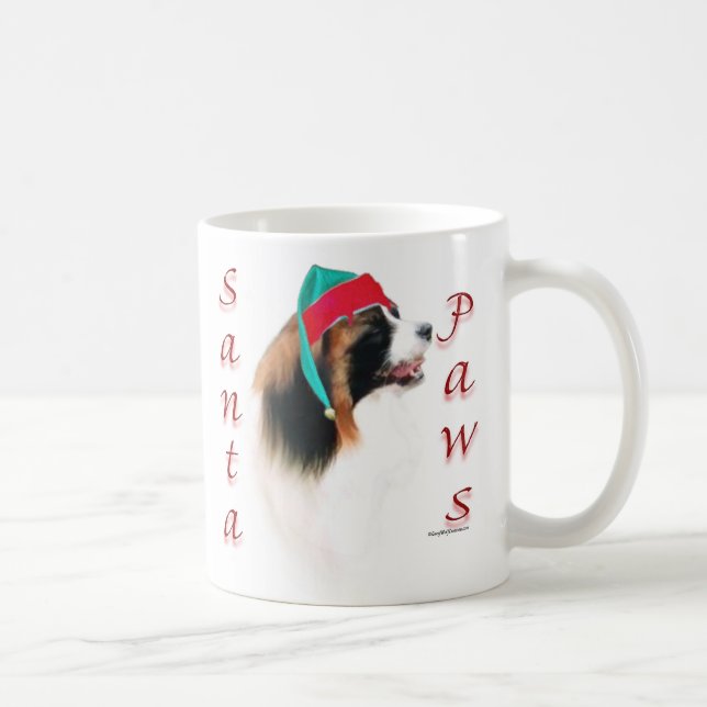 Papillon Santa Paws Coffee Mug (Right)