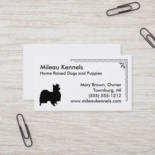 Papillon Silhouette Business Card (Front/Back In Situ)