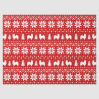 Papillon Silhouettes Christmas Pattern Red