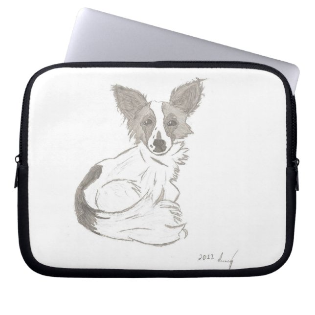 Papillon Sketch Laptop Sleeve (Front)