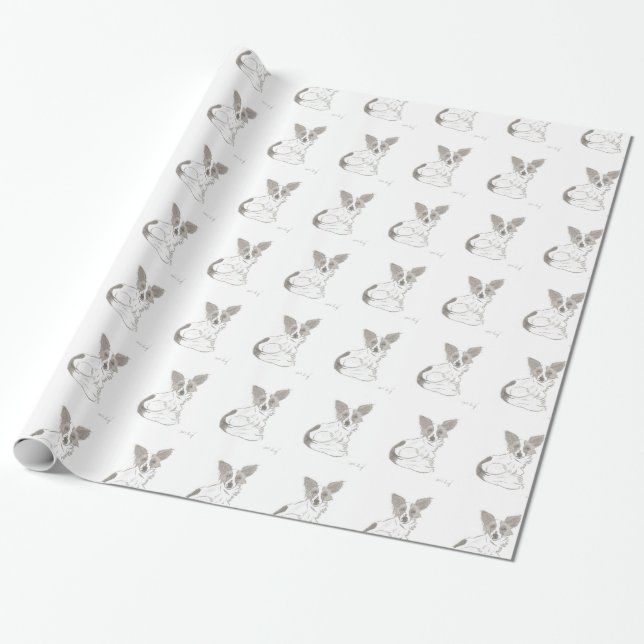 Papillon Sketch Wallpaper Wrapping Paper (Unrolled)