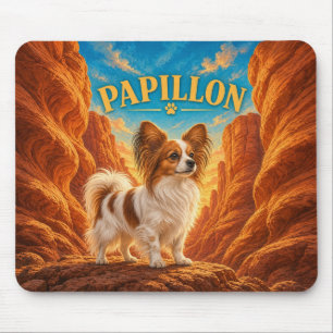 Papillon, Slot Canyon Vintage Watercolor Mouse Mat