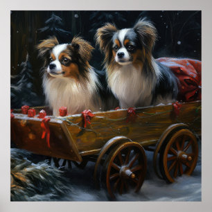 Papillon Snowy Sleigh Christmas Decor 