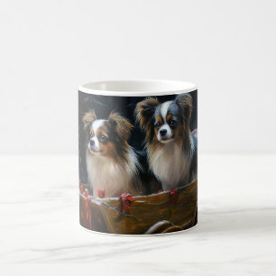 Papillon Snowy Sleigh Christmas Decor  Coffee Mug