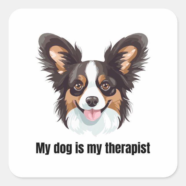 Papillon Square Sticker (Front)